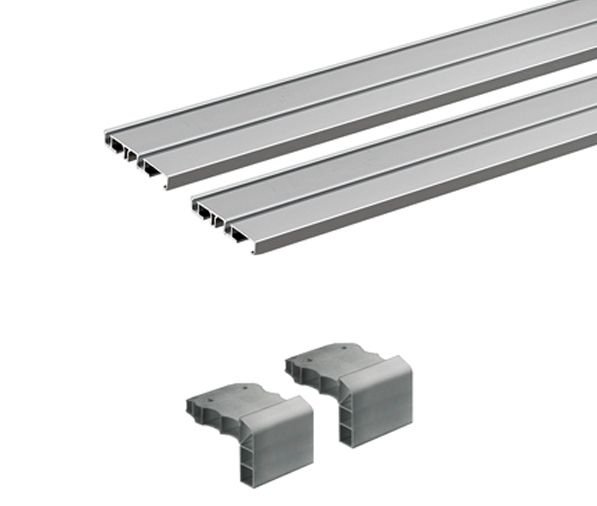 Ком-кт 2 профилей SlideLineM,вклад.навеска,двухдорожеч,под прикруч.в паз/приклеив.,L2500 мм, 9227245