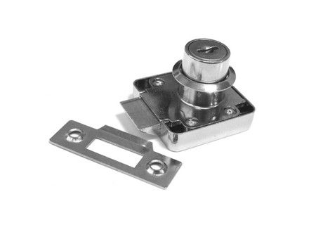 Замок мебельный Z348CP.1/22 (хром полированный), "английский" с защелкой (Boyard)