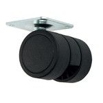 N113BL/BL.3 - Опора колесная (чёрный), без тормоза, h=46мм, d=37мм (Boyard)