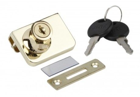 Замок мебельный Z258GP.2/18 (золото полированное), д/стеклянных дверей (Boyard)