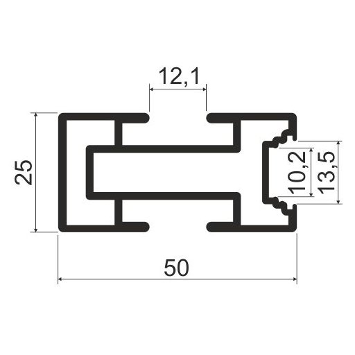 PA02 Профиль опорный 5,5м A21 Латунь