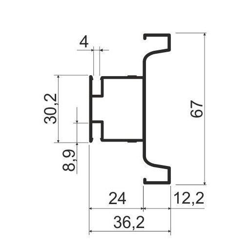 KB81 Профиль вертикальный C-образный 6м A00 Серебро матовое