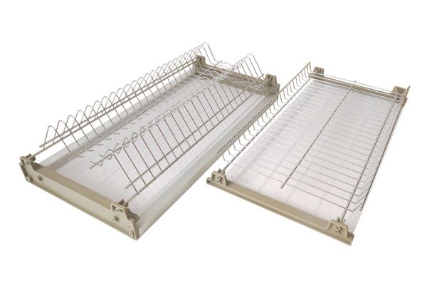 Сушка д/посуды SU03/400мм 2-хуровневая, с 2-мя поддонами (хром полированный/серый) Boyard