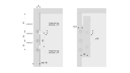 CH11 (Навес скрытого монтажа (компл.) с заглушками) (Boyard)