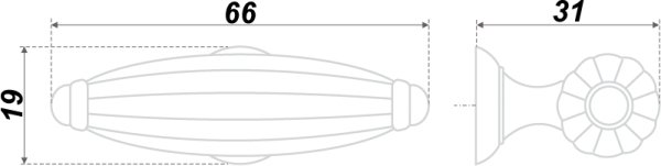 Мебельная ручка DEMURE RC021AB.5 (AB - Старинная латунь)