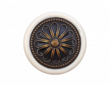 Мебельная ручка CERAMICA RC107AB.4/W (AB - Старинная латунь)