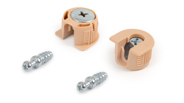 Эксцентриковая стяжка в пластик корпусе+  дюбель,  бежевый(Арт. ST01/49/3/Bg/01) Boyard