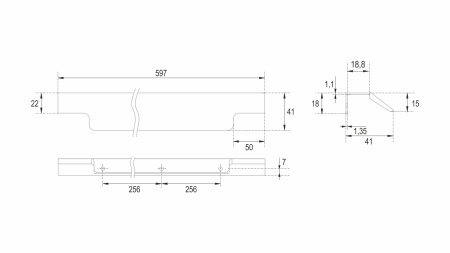 Мебельная ручка ARCA RT115SC.1/512/600 (SC - Сатиновый хром)