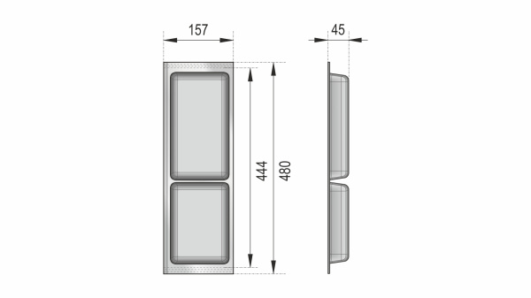 PC13/GRPH/157 x 480 - Поддон д/столовых приборов (графит), Boyard