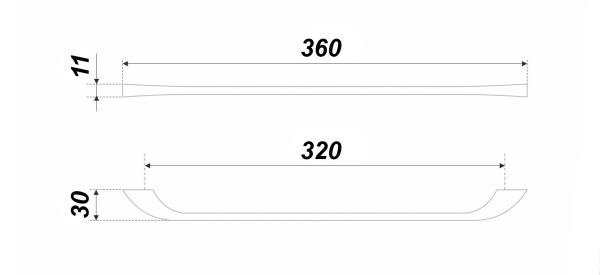 Мебельная ручка ARTLINE RS195MBSN.1/320 (MBSN - Матовый атласный никель)