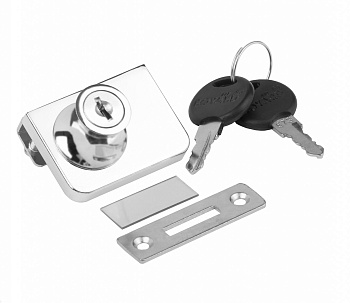 Замок мебельный Z258CP.2/18 (хром полированный), д/стеклянных дверей (Boyard)