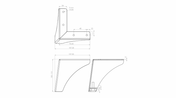 Мебельная опора GRAND N331BL.2/100 (Boyard)