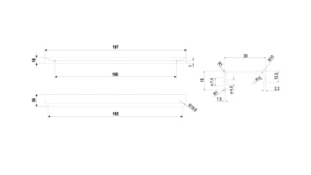 Мебельная ручка AL MONTE RT110GR.1/160/200 (GR - Серый)
