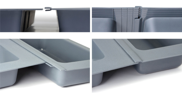 PC13/GRPH/157 x 480 - Поддон д/столовых приборов (графит), Boyard