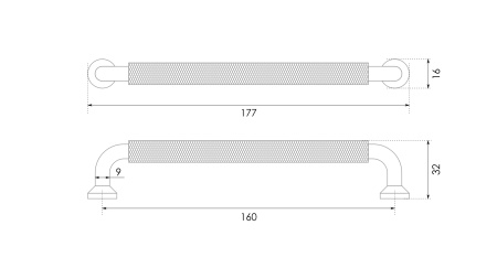 Мебельная ручка BOND RS324BL.4/160 (BL - Матовый чёрный)