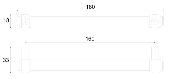 Мебельная ручка BAMBOO RR008AB.4/160 (AB - Старинная латунь)