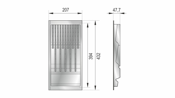 Блок для ножей BLӦKI PC15/GRPH/206x430