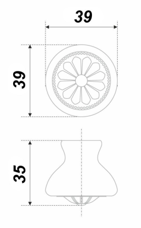 Мебельная ручка CERAMICA RC107AB.4/W (AB - Старинная латунь)