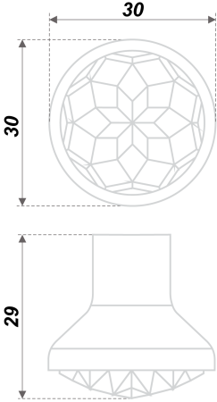 Мебельная ручка DIMOND RC421CP/CrT.4 (CP - Хром полированный, CrT - Кристалл)