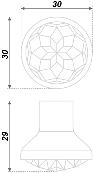 Мебельная ручка DIMOND RC421CP/CrT.4 (CP - Хром полированный, CrT - Кристалл)