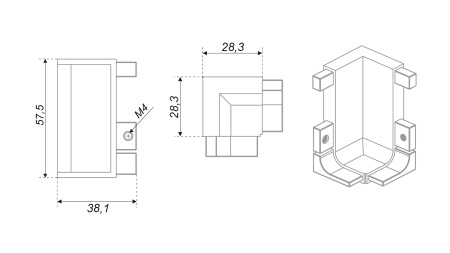 Внутренний уголок-держатель GOLA BALANCE RZ051.03SG (SG - Сатиновое золото)
