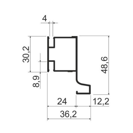 KB82 Профиль вертикальный L-образный 6м А25 Черный браш