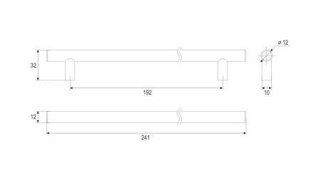 Мебельная ручка AGENT RR007BL.5/192 (BL - Матовый чёрный)