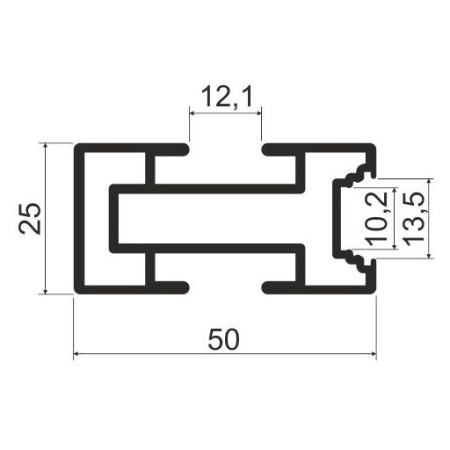 PA02 Профиль опорный 5,5м A26 Черный матовый