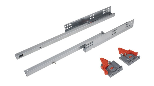 Направляющие механизмы B-Slide DB8782Zn/400 скрытого монтажа, доводчик, неполн.выдвиж., пласт.фиксат