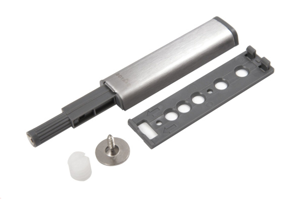 Упор-защелка  AMF13/SST  магнит д/фасада с толкателем, для петель PUSH Н690 скр. крепл.Boyard