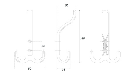 Мебельный крючок DOMANI K352AP.6 (AP - Старинное олово )