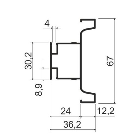 KB81 Профиль вертикальный C-образный 6м А21 Латунь