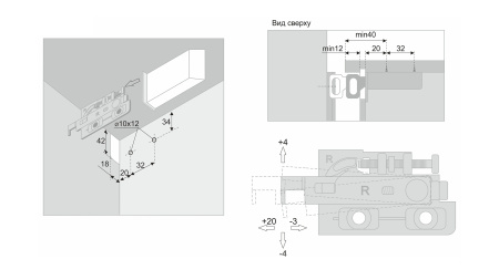 CH05/GRPH - Навес для шкафов (2 ШТ компл.с заглушками и крепежом, до 95 кг) (Boyard)