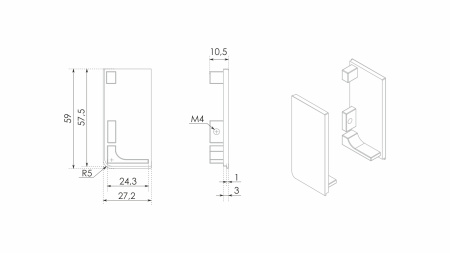 Заглушки GOLA BALANCE RZ051.04BL (BL - Матовый чёрный)