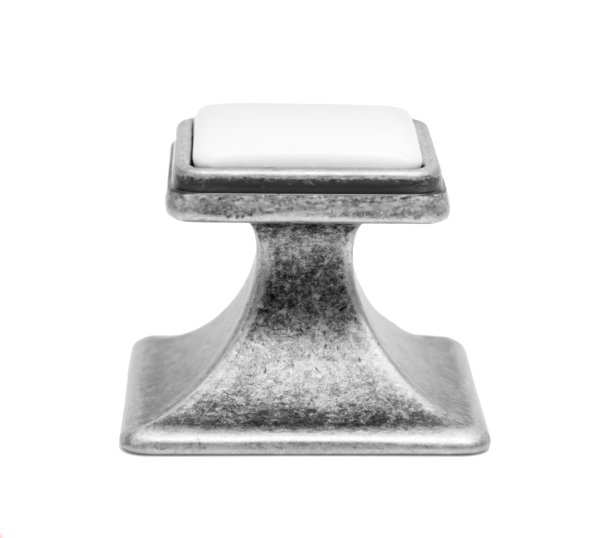 Мебельная ручка CHLOE RC115BAZ.4/W (BAZ - Чернёный старинный цинк, W - Белый)