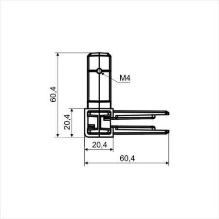 4L уголок соединительный для KS (в комплекте винты 4х12 4шт) A26 Черный матовый