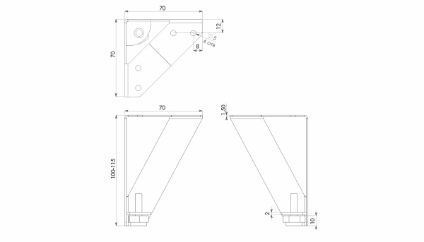Мебельная опора VIVA N333BL.2/100 (Boyard)