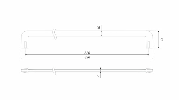 Мебельная ручка DIRECT RS331BL.4/320 (BL - Черный матовый)