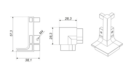 Внешний уголок-держатель GOLA BALANCE RZ051.02SG (SG - Сатиновое золото)