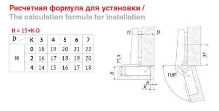 Мебельная петля H102A02/0112