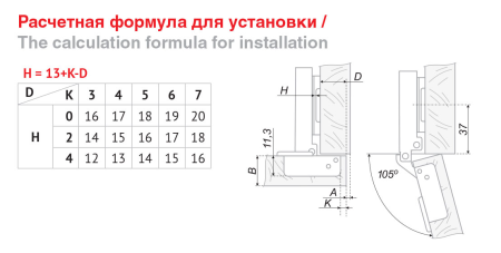 Мебельная петля H301A02/0910