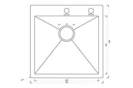 Кухонная мойка ARONA  ARS 500*505 BLACK PVD NANO