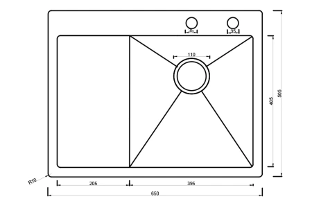 Кухонная мойка ARONA  ARS 650*505 R SATIN