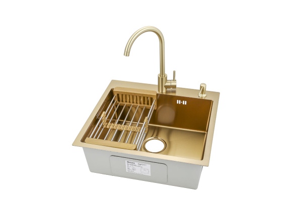 Кухонная мойка ARONA  ARS 600*505 GOLD PVD NANO